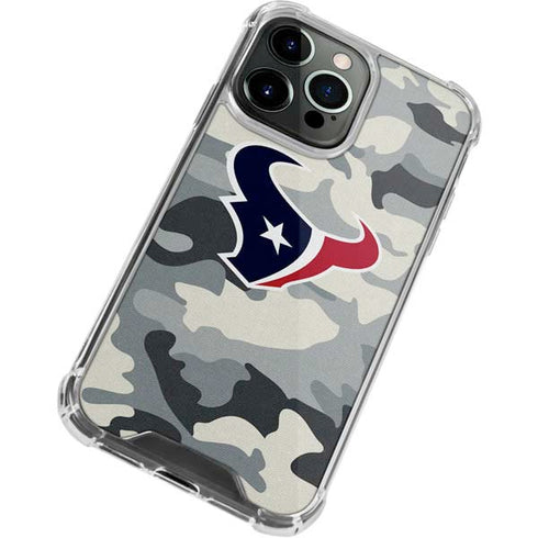 NFL Houston Texans Camo iPhone 15 Pro Max Clear Case